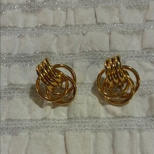 Napier Gold Loop Clip On Earrings